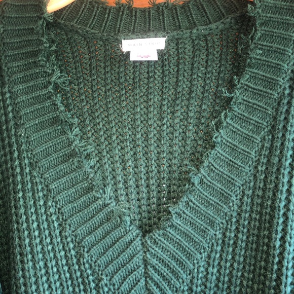 Main Strip Emerald Distressed Sweater - Picture 4 of 6